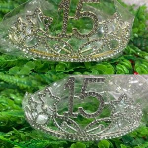 TIARA METAL 15 CON STRASS ORO / PLATA