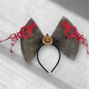 VINCHA HALLOWEEN MOÑO GRANDE CON APLIQUES