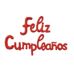 GLOBO FOIL FRASE FELIZ CUMPLE CURSIVA ROJO
