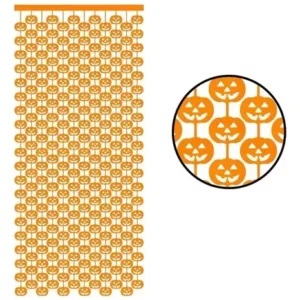 CORTINA 2X1MT HALLOWEEN CALABAZAS NARANJA
