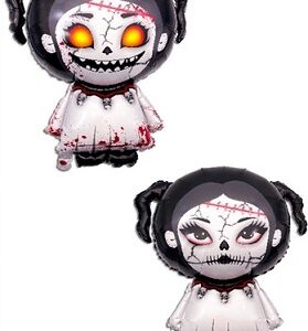 GLOBO FOIL SILUETA NIÑA TENEBROSA BIFAZ