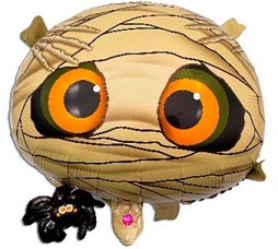 GLOBO FOIL SILUETA 47CM CABEZA MOMIA CON ARAÑA