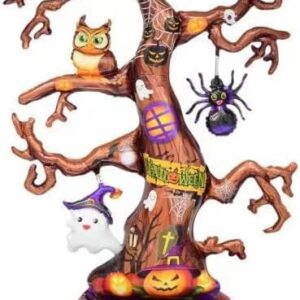 GLOBO FOIL SILUETA 4D ARBOL HALLOWEEN CON BASE