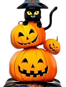 GLOBO FOIL SILUETA 4D CALABAZA Y GATO 1.4M