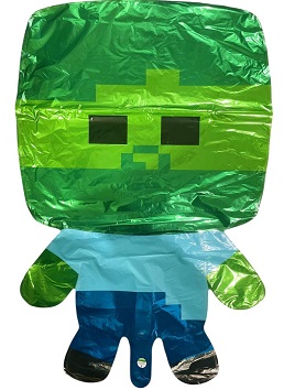 GLOBO FOIL SILUETA MINECRAFT ZOMBIE 65X40 CM