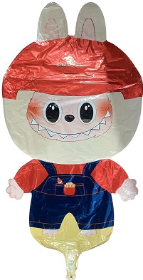 GLOBO FOIL SILUETA LABUBU ROJO 70X40 CM