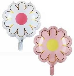 GLOBO FOIL 18P MARGARITA BLANCA / ROSA