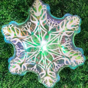 GLOBO FOIL SILUETA 50CM COPO DE NIEVE IRIDISCENTE
