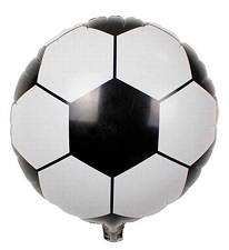 GLOBO FOIL 18P PELOTA BLANCA Y NEGRA