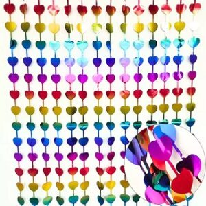 CORTINA METALIZADA 2X1 MT CORAZONES MULTICOLOR