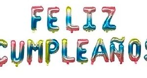 GLOBO FOIL FRASE FELIZ CUMPLE IMPRENTA MULTICOLOR
