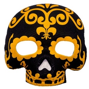 CARETA TERMOFORMADA CALACA NEGRA Y AMARILLA