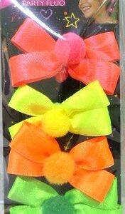 COLITAS PARA EL PELO CON MOÑO X4 FLUO