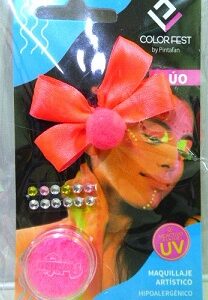 COLITA PARA EL PELO STRASS Y MAQUILLAJE ROSA