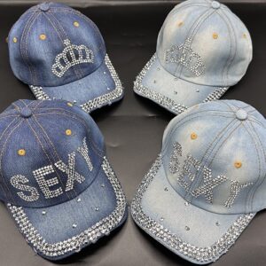 GORRA VISERA JEANS CON STRASS