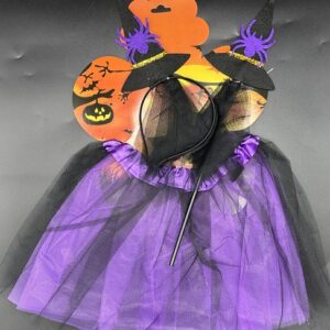 SET HALLOWEEN 3PCS BRUJA VIOLETA