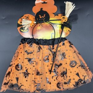 SET HALLOWEEN 3PCS ESCOBA CALABAZA