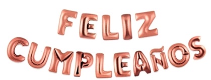 GLOBO FOIL FRASE FELIZ CUMPLE IMPRENTA ROSA GOLD