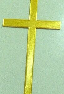 APLIQUE CRUZ DORADA 13CM