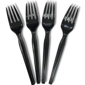TENEDOR PLASTICO REFORZADO X10 NEGRO