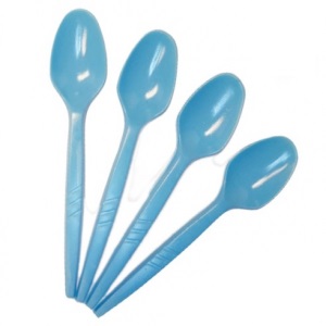CUCHARA PLAST CELESTE X50