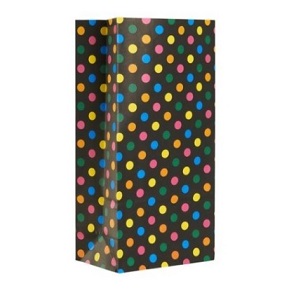 BOLSA PAPEL NEGRA LUNAR MULTICOLOR X 10