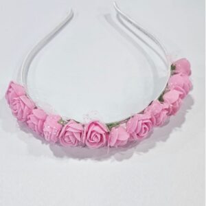 VINCHA ROSITAS GOMA EVA COLOR ROSA