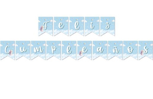 BANDERIN UNICORNIO PASTEL