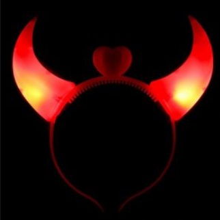 VINCHA DIABLO CON LUZ ROJA