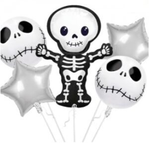 SET GLOBOS HALLOWEEN ESQUELETOS