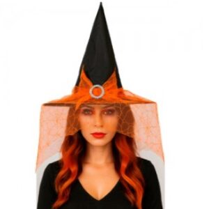 GORRO BRUJA NEGRO CON TUL Y HEBILLA CLOE