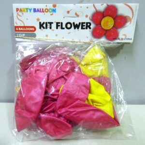 KIT PARA ARMAR FLOR CLIP Y GLOBOS ROJO AMARILLO
