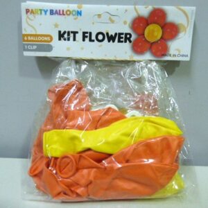 KIT PARA ARMAR FLOR CLIP Y GLOBOS NARANJA AMARILLO