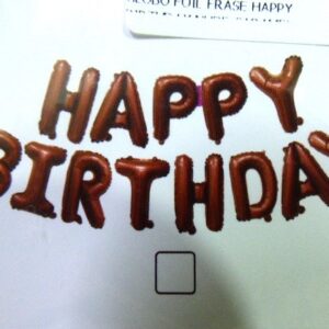 GLOBO FOIL FRASE HAPPY BIRTHDAY NUDE CHOCOLATE