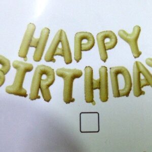 GLOBO FOIL FRASE HAPPY BIRTHDAY NUDE CREMA