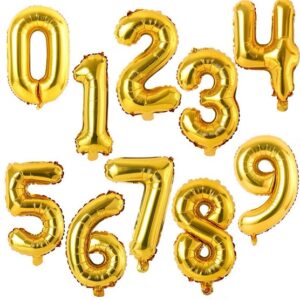 GLOBO METAL 40CM DORADO NUMERO