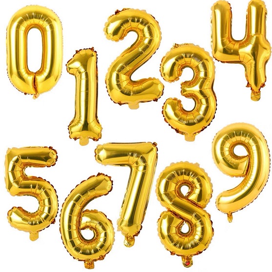 GLOBO METAL 80CM DORADO NUMERO