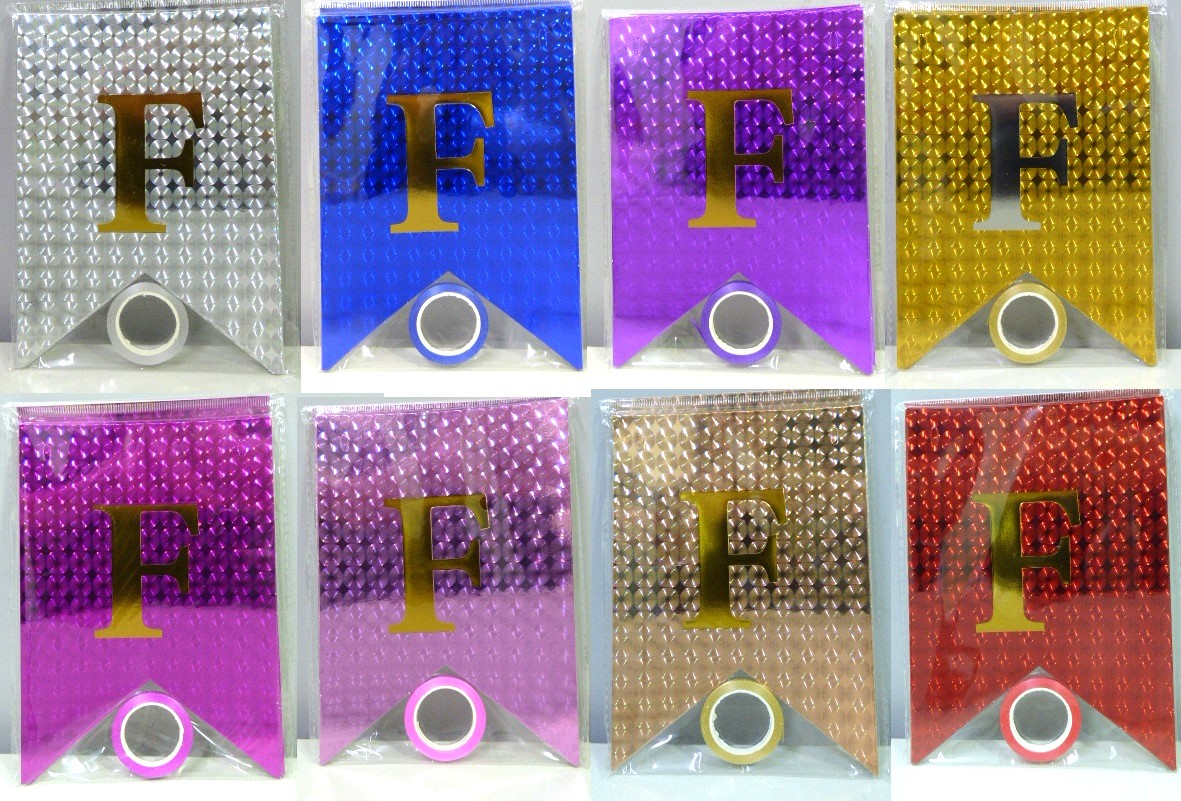 BANDERIN FELIZ CUMPLE HOLOG CIRCULOS