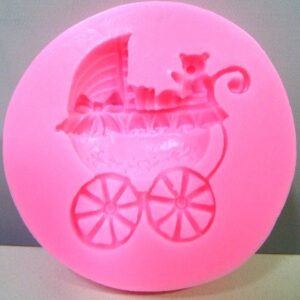 MOLDE SILICONA COCHECITO BEBE CON OSO