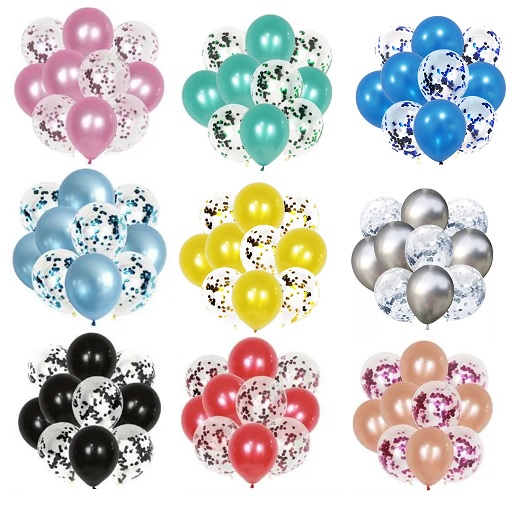 SET 10 GLOBOS COLORES VARIOS