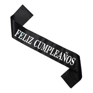 BANDA STAMPING FELIZ CUMPLE NEGRA PLATA