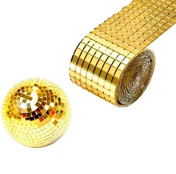 CINTA MOSAICO / BOLA DISCO 5MM 4CM X 1M DORADO