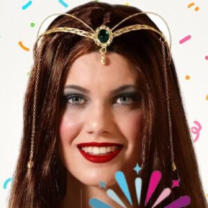 VINCHA DIADEMA DORADA CON PIEDRAS