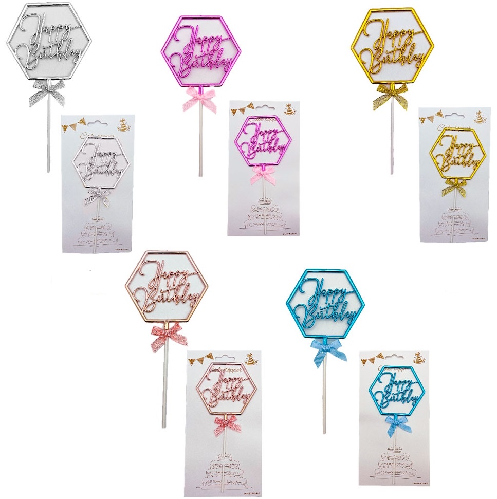 ADORNO PINCHE HAPPY BIRTHDAY METALIZADO