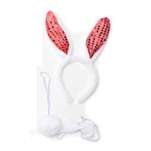 SET PELUCHE CONEJA LENTEJUELA ROJA