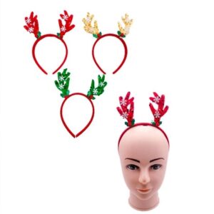 VINCHA NAVIDEÑA RENO CON LENTEJUELAS