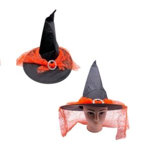 GORRO BRUJA CON HEBILLA Y TUL