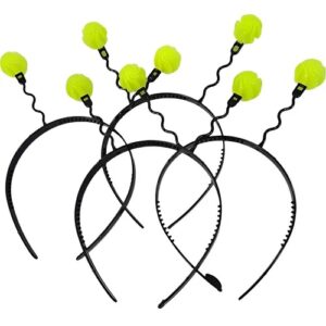 VINCHA PLASTICA PELOTITAS AMARILLAS X4