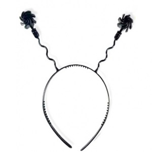 VINCHA PLASTICA PELOTITAS NEGRAS X4