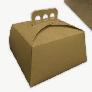CAJA PARA TORTA CON MANIJA 30X30X12 CM KRAFT